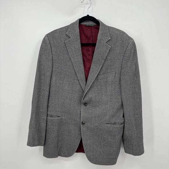 Jack Victor Exclusive Collection Blazer Lapel Collar Two Buttoned Gray Size 42S